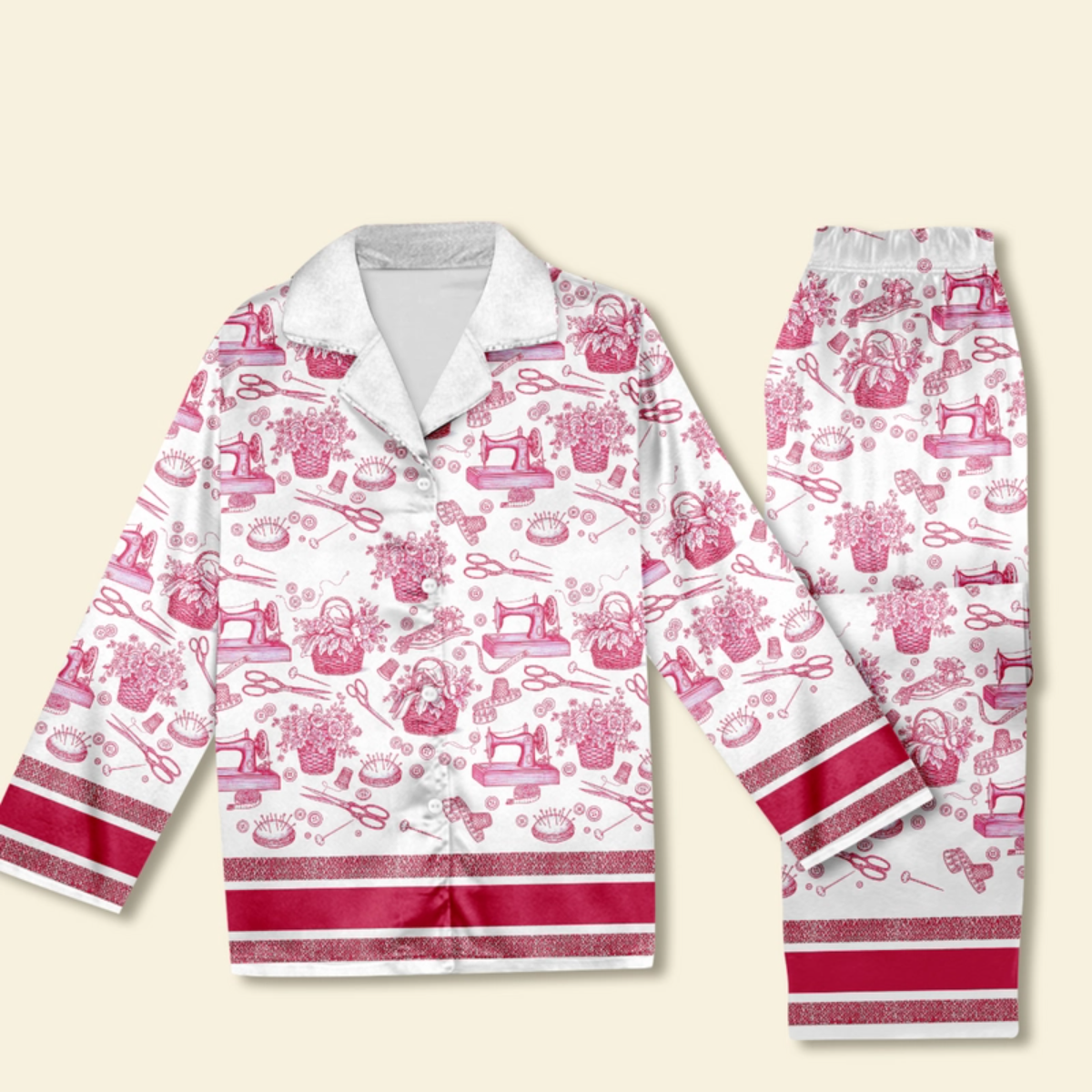 Toile de Jouy Sewing - Personalized Pyjamas - Christmas Gifts for Sewing Lovers, Tailors