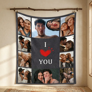 Custom Photo Blanket I Love You Girlfriend Boyfriend Gifts, Personalized Blankets Couples Gifts Christmas Blankets Women Gifts