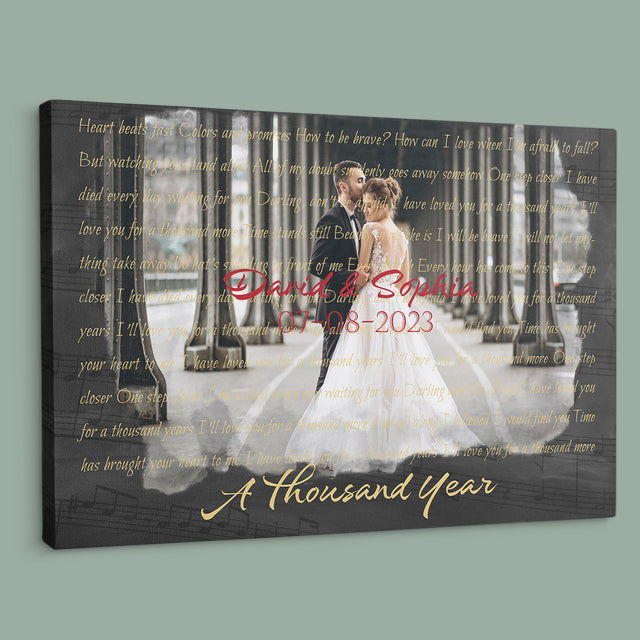 Custom Song Lyrics, Upload Photo, Customizable Song Name And Text Canvas Personalized Canvas For Couple , Anniversary Gift Wedding Gift