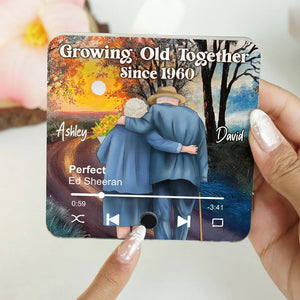 Old Couple Growing Old Together Since Personalized Music Fridge Magnet, Heartfelt 2025 Gift For Couple, For Him, For Her, Boyfriend, Girlfriend, Husband, Wife