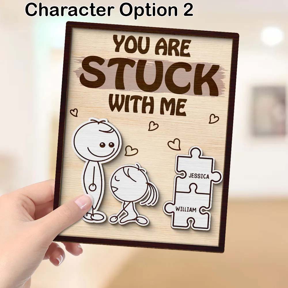 Funny Inappropriate Couple You Make Me Cumplete - Personalized 2-Layered Wooden Plaque - Funny Valentine's Day Gift For Couple