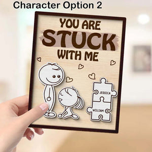 Funny Inappropriate Couple You Make Me Cumplete - Personalized 2-Layered Wooden Plaque - Funny Valentine's Day Gift For Couple