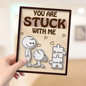 Funny Inappropriate Couple You Make Me Cumplete - Personalized 2-Layered Wooden Plaque - Funny Valentine's Day Gift For Couple