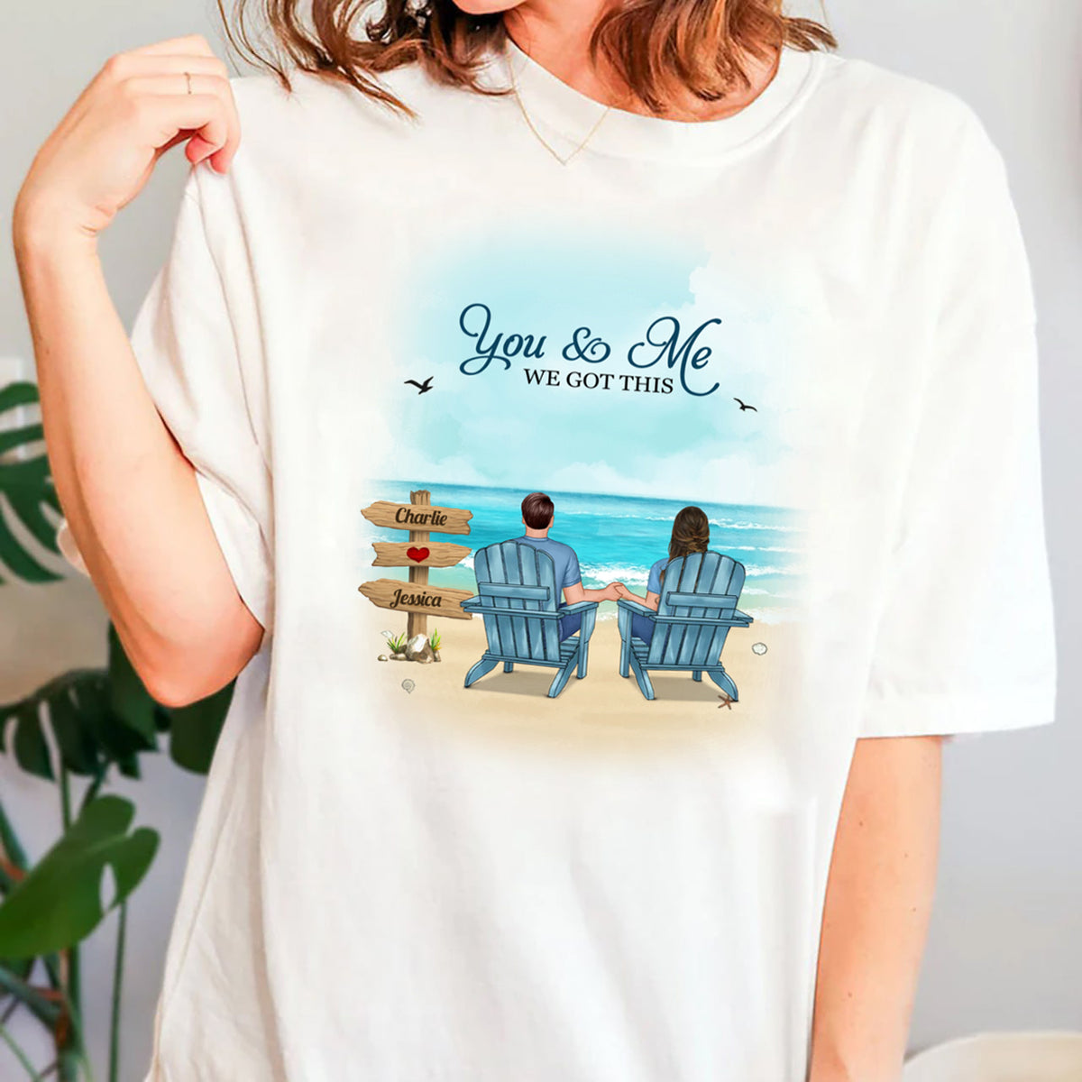 Personalized You And Me We Got This Perfectly T-shirt Romantic Gift For Couples Beach Custom Apparel Anniversary Gift for Couple
