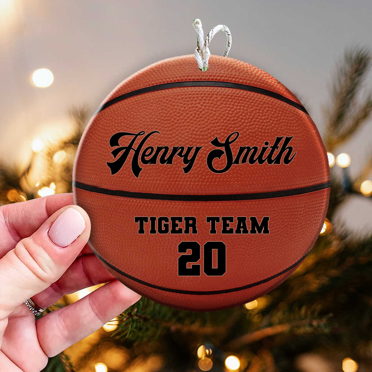 Custom Basketball Ceramic Ornament, Basketball Player Gift, Christmas Gift For Son/Daughter, Basketball Team Gift