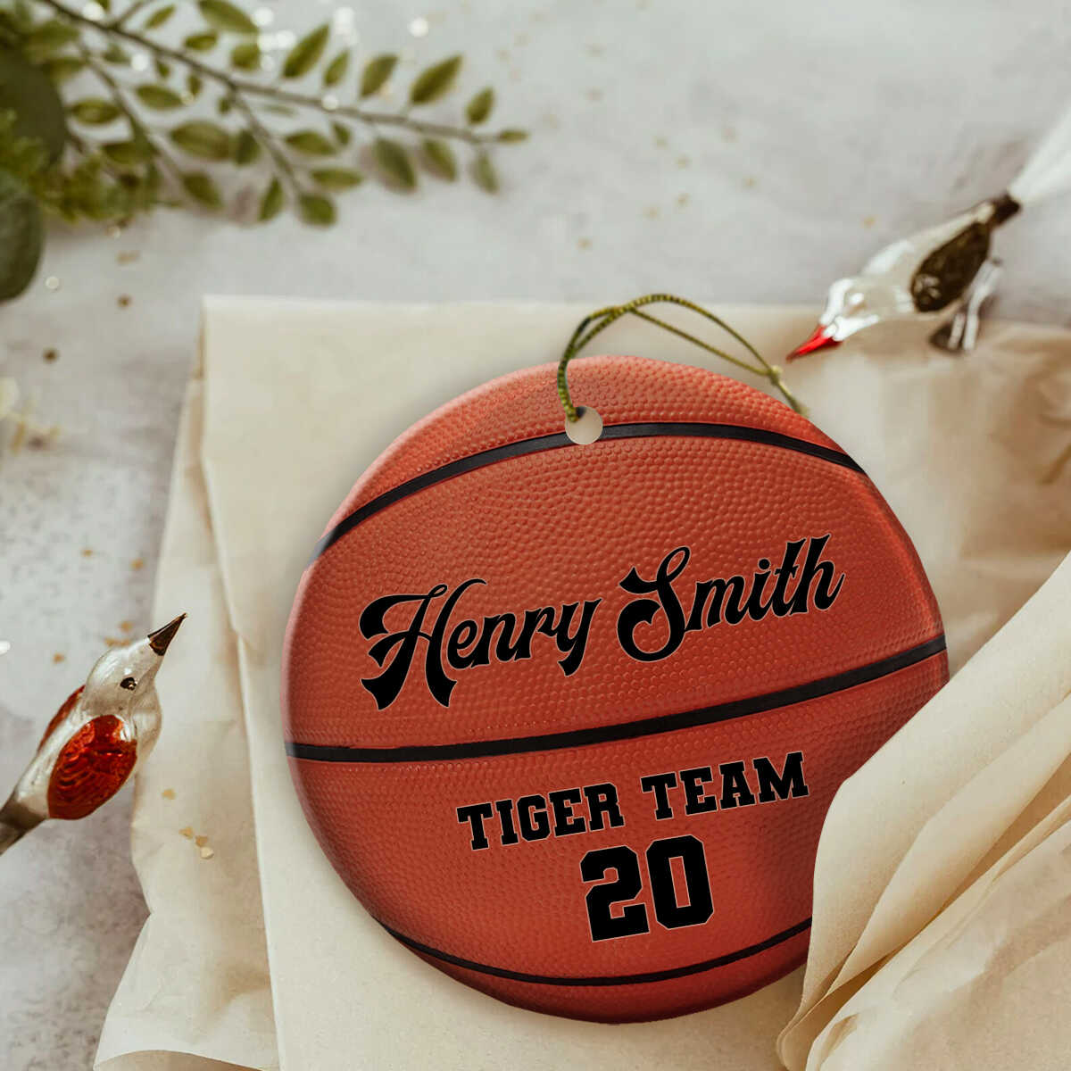 Custom Basketball Ceramic Ornament, Basketball Player Gift, Christmas Gift For Son/Daughter, Basketball Team Gift
