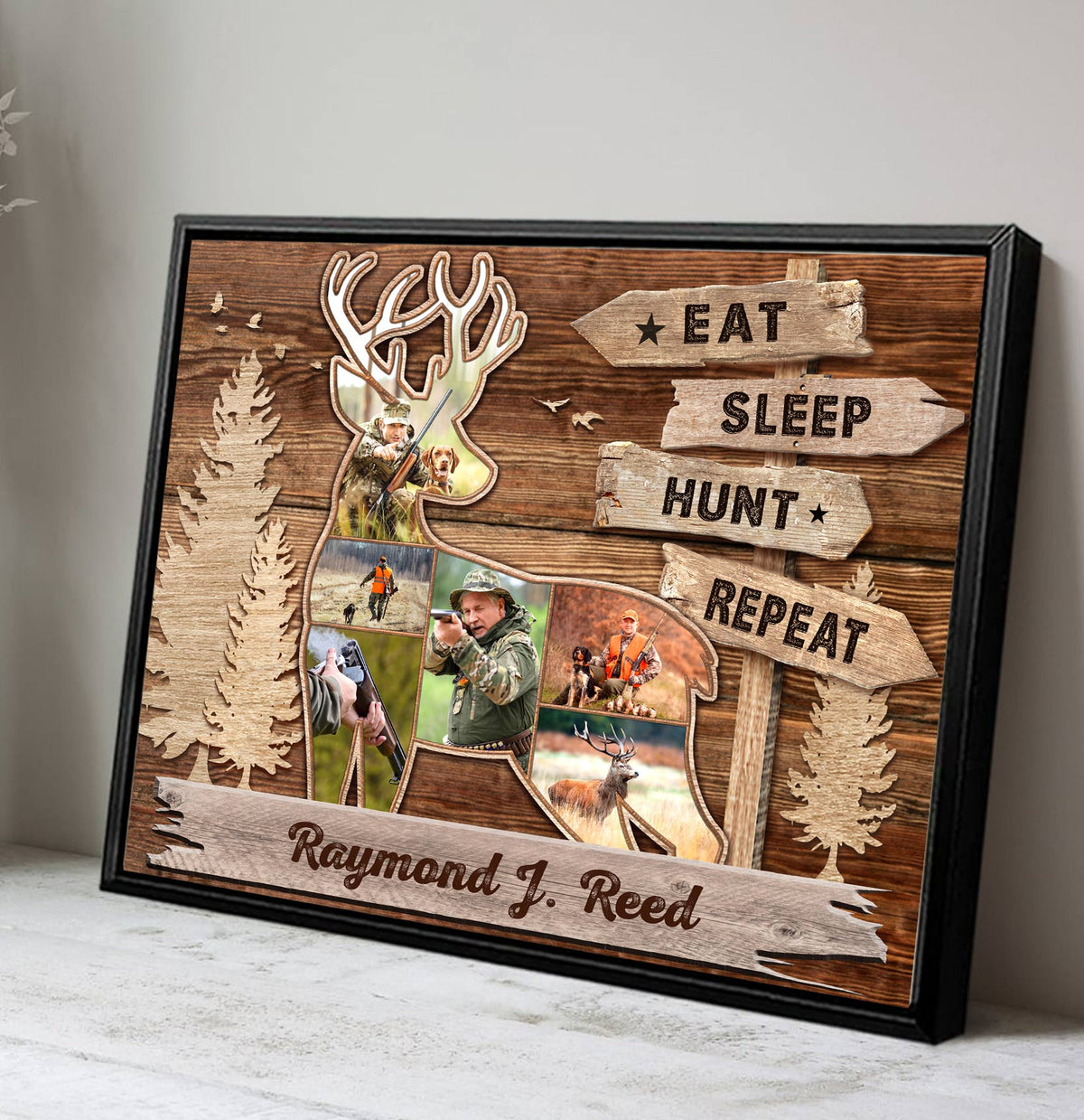 Custom Deer Hunting Collage Canvas Gift Idea For Hunter Personalized Canvas Photo Print For Dad Hunting Dad Hunting Lover Father's Day Gift
