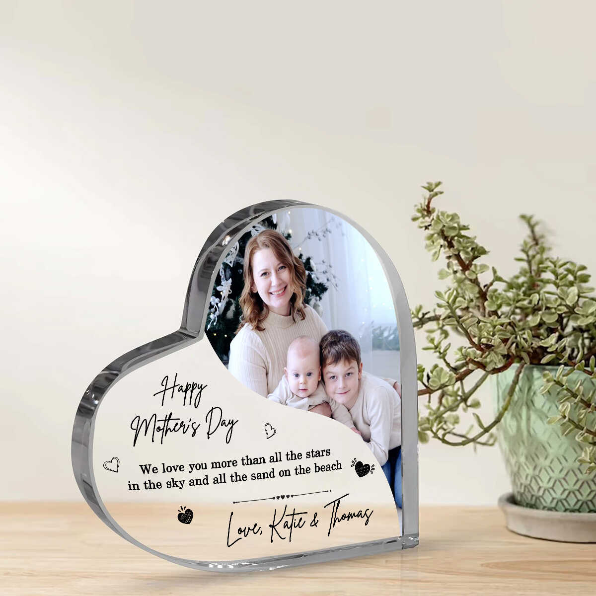 Custom Gift for Mom, Custom Mother s Day Gift, Mother s Day Photo Heart Acrylic, Thoughful Gift For Mom