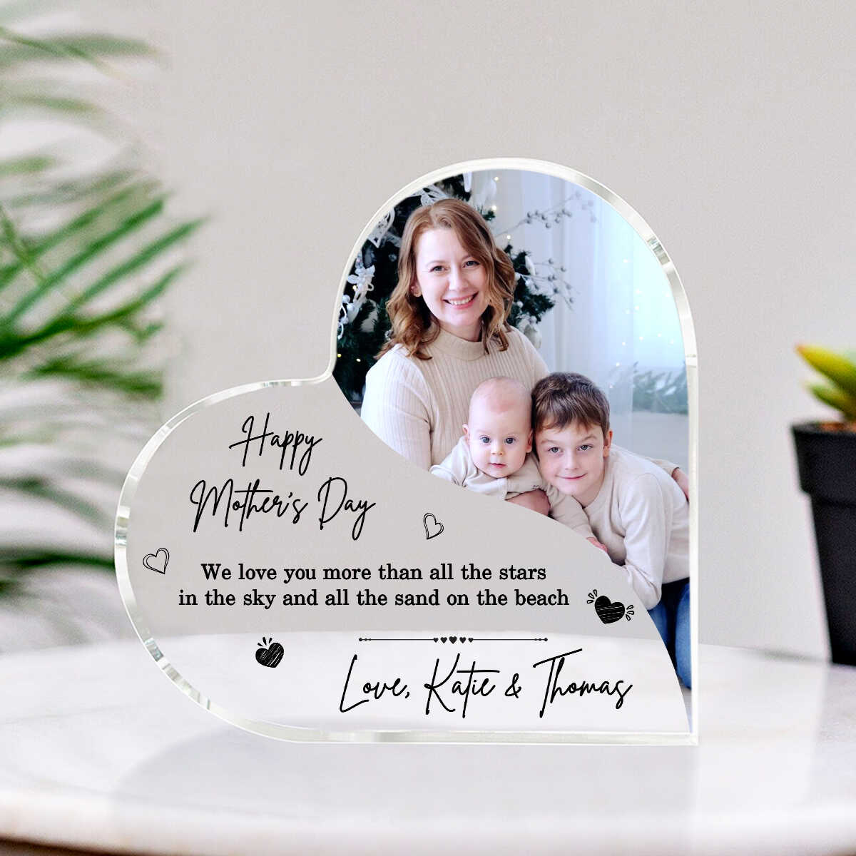 Custom Gift for Mom, Custom Mother s Day Gift, Mother s Day Photo Heart Acrylic, Thoughful Gift For Mom