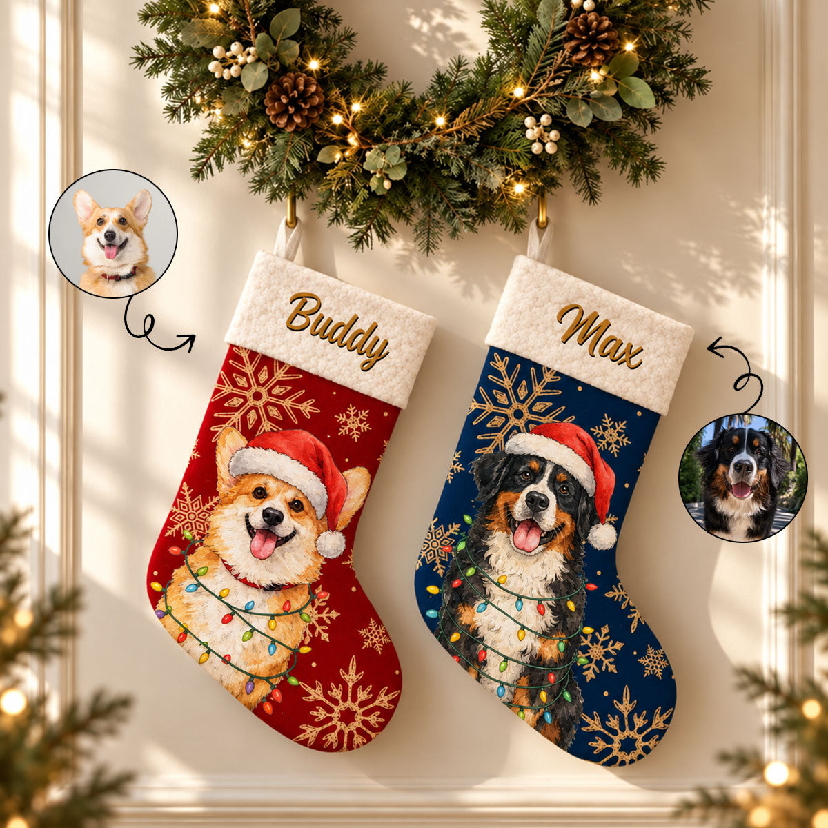 Santa's Favorite Furry Helpers Custom Photo - Personalized Christmas Stcoking For Dog Cat Lovers, Dog Dad And Mom, Cat Owners d0262724-4b48-4cdc-898a-987453a32892-banner-4.jpg