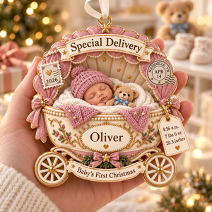 Personalized Baby’s First Christmas Ornament 2026 – Special Delivery Baby Carriage, Custom Name & Birth Stats Keepsake, Gift for New Parents d04b0541-c2fc-49ff-987c-dd0ef4ce1d99-Dusty-Rose-Special-Delivery-Ornament-2.png