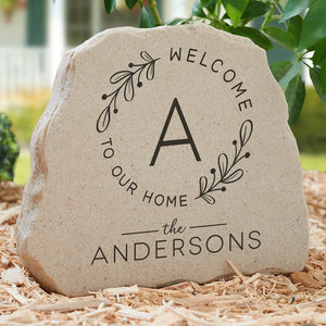 Welcome Wreath Personalized Standing Garden Stone, Outdoor Decor, Personalized Home Decor d053f939-824a-4184-b39e-94f8e16fb2ab-hfhgffgggfgfhg-10-.webp