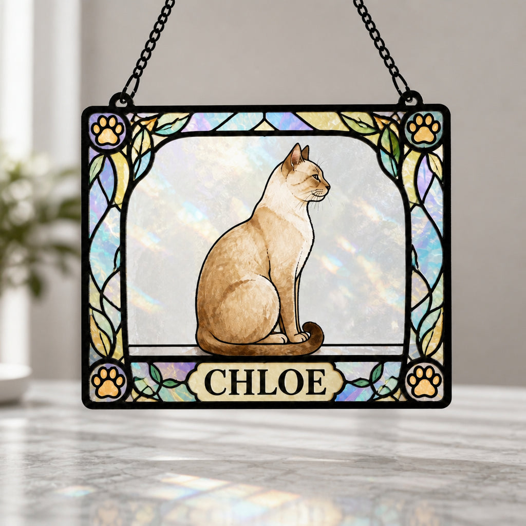 Personalized Cat Stained-Glass Suncatcher – Art Nouveau Frame - Personalized Rectangle Stained Glass Suncatcher (PW) d054104e-1a76-423f-93b8-850b6c5973ac.jpg