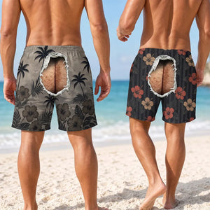 Butt Crack Beach Shorts Tropical Vacation Swim Trunks, Personalized Beach Shorts d05bef91-b205-4166-946c-227189676ecc-banner-2.webp