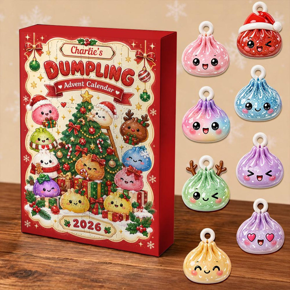Personalized Dumpling Advent Calendar, 24 Acrylic Charms, Custom Name, 2026 Countdown, Asian Food Keepsake d0635024-1352-45b3-b905-d8dac53af404-il_1588xN.8519974318_nypv.jpg