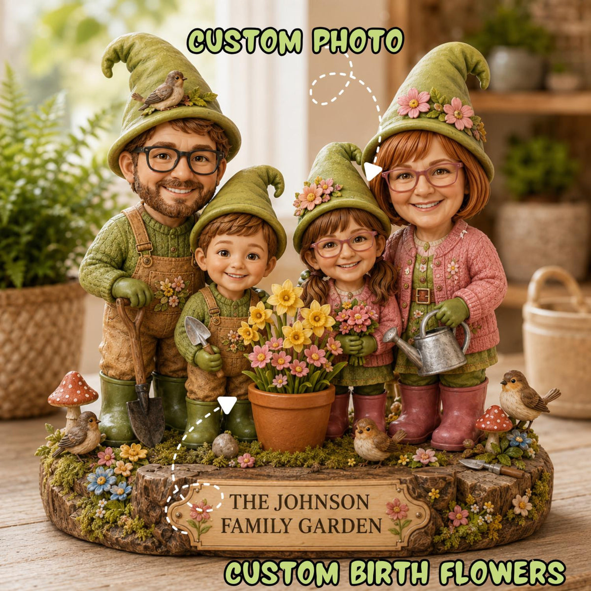 Personalized Garden Gnome Caricature Figurine From Photo, Custom Gardener Decor d063ecea-c637-4014-b0d0-7a16a0db39a6-11.jpg
