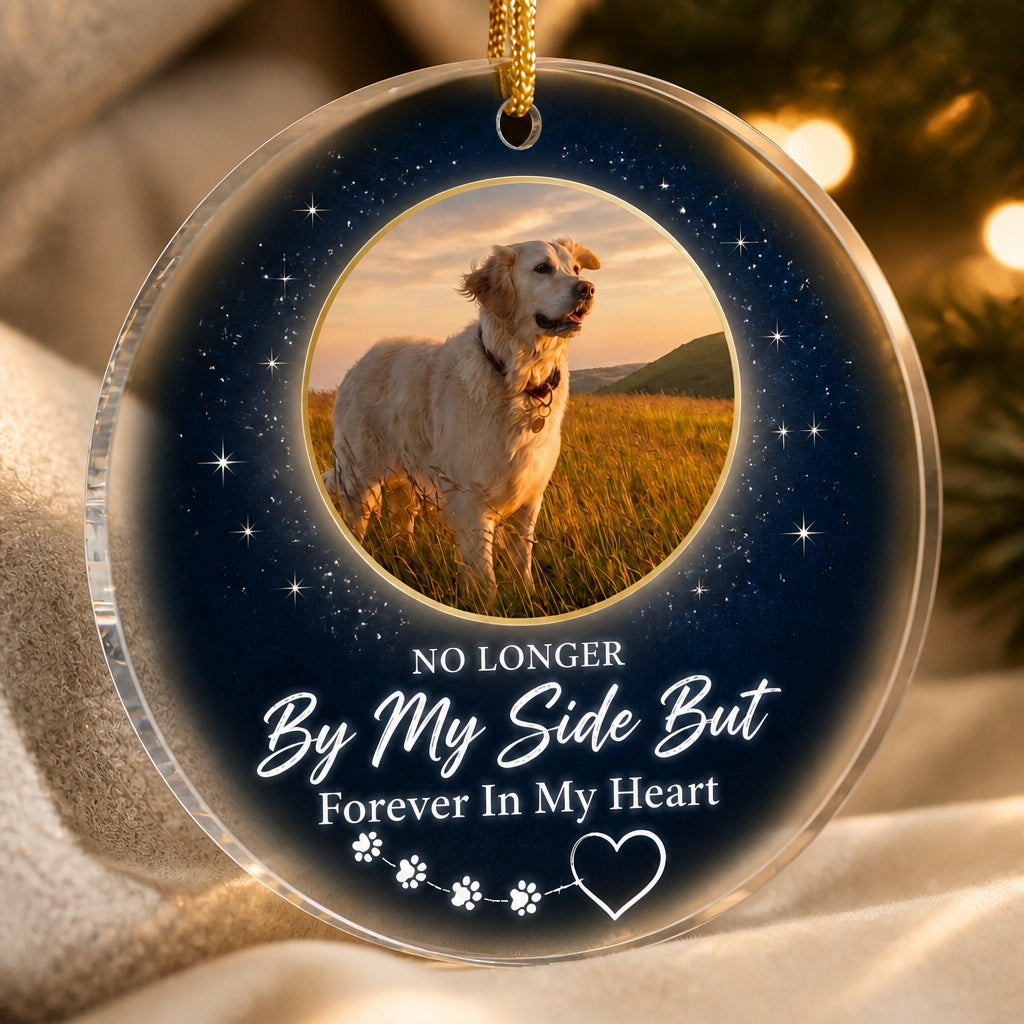 Pet Memorial Photo Transparent Acrylic Ornament - No Longer By My Side - Personalized Transparent Acrylic Ornament d078b97d-9c64-46db-a5e0-7d3e50023415.jpg