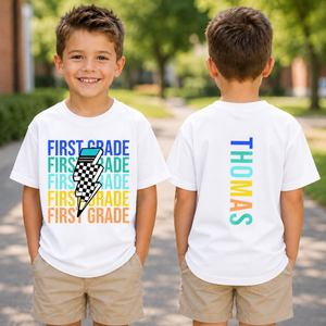 Custom Name Kids Boy Back to School Shirt, Kindergarten Shirt, First Grade Tee, Retro School Clothing, First Day of School Shirt For Boys d085c8ed-2ae1-4a8e-b47b-07c0839f6805-banner-2.png