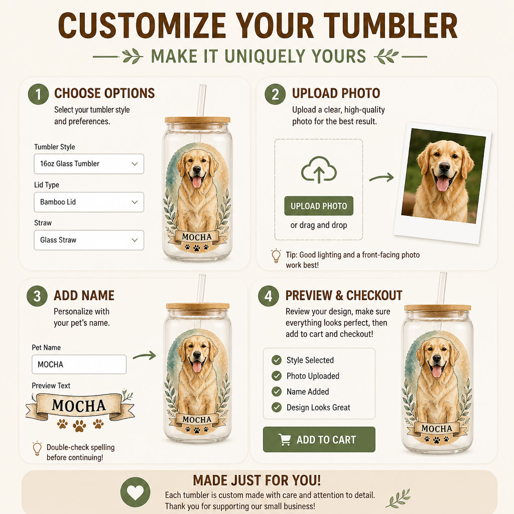 Custom Pet Portrait Glass Can Tumbler – Photo-to-Illustration with Name - Personalized Glass Tumbler d08ac44c-f0ca-4b56-bb4a-4650bd09b46c.jpg