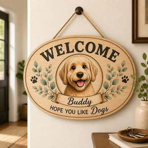 Personalized Welcome Dog Sign – Cartoon Pet Portrait & Name - Personalized Wood Sign d092c99b-8f14-4690-8f33-1f8ca6a885fe.png