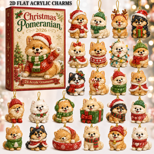 Christmas Pomeranian Advent Calendar 2026 - 24-Day Festive Countdown, Acrylic Charms Blind Box - Gift For Pomeranian Lovers d0970fba-6001-4dbc-a18f-d952da1ab66f-christmas-pomeranian-text.png