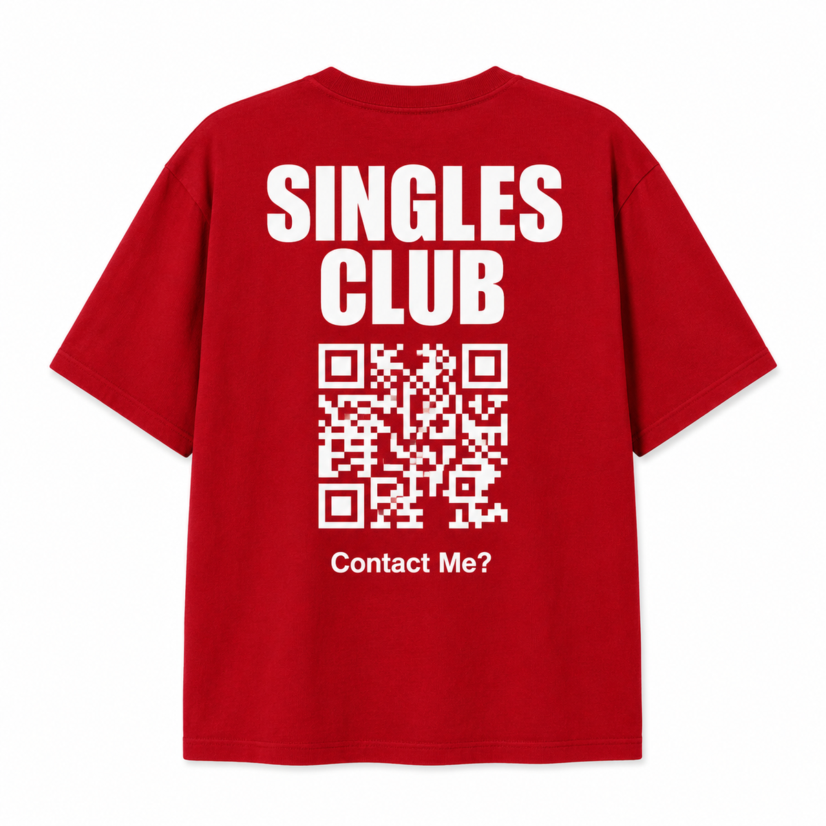 Singles Club QR Code Contact Me T-Shirt, Funny Dating Shirt for Singles, Casual Streetwear Graphic Tee