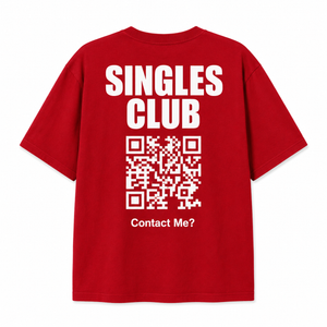 Singles Club QR Code Contact Me T-Shirt, Funny Dating Shirt for Singles, Casual Streetwear Graphic Tee