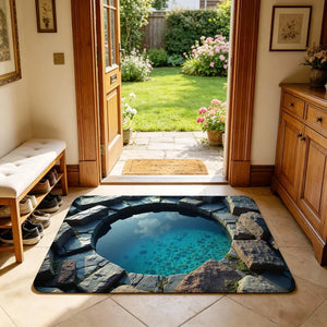 3D Optical Illusion Blue Pool Doormat, Stone Crack Pond Print Front Door Mat, Non Slip Washable Indoor Entrance Rug for Entryway Home Decor. d0b49413-21a3-44de-b2d9-f7b0102ec847-ggdfg-1-.webp