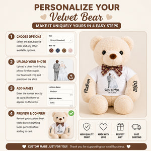 Mr. & Mrs. Wedding Bear – Names & Date - Personalized Grinding Loop Velvet Bear Doll d0b5618d-d256-40f9-8d89-6c7ee5499efa.jpg
