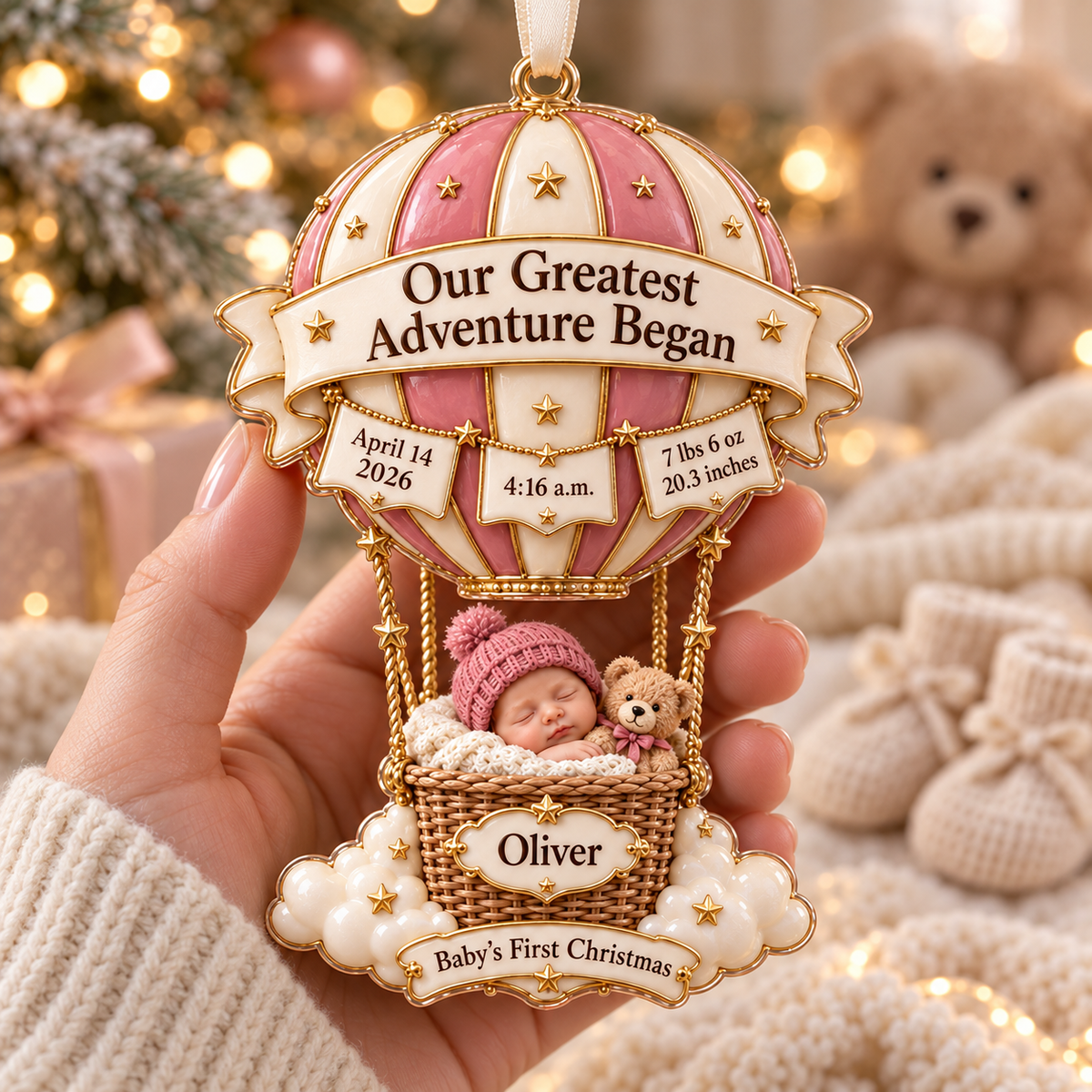 Personalized Baby’s First Christmas Ornament 2026 – Hot Air Balloon with Custom Name & Birth Stats, New Baby Keepsake Gift for Parents d0b6c0e7-f130-48c8-9796-5680ac17fc0e-Oliver-s-Dusty-Rose-Keepsake-Ornament-3.png