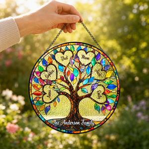 Personalized Family Tree Stained Glass Suncatcher, Tree of Life Window Hanging Decor, Mothers day Gift d0cbad3b-e89d-4755-afbf-b4d1cd91d447-banner-3.png