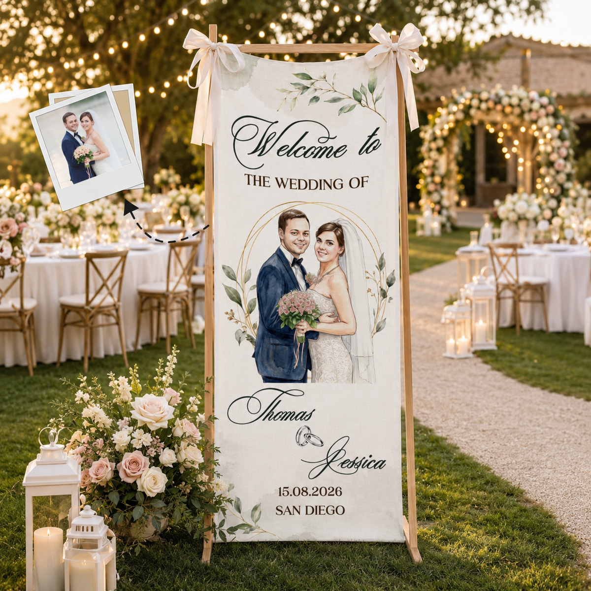 Welcome To The Wedding Of Us - Personalized Welcome Sign - Wedding Decoration d0f1aeb6-9710-448e-a526-863b7c06aacd-banner-1.png