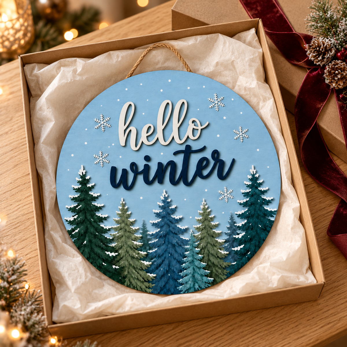 Hello Winter Wooden Sign, Snowy Pine Tree Door Hanger, Winter Front Porch Decor, Snowflake Woodland Seasonal Home Sign, Christmas Gift d0f64f8a-9ad7-4b1f-be6f-cd022964bc30-Bi-n-g-hello-winter-trong-h-p-qu-4.png