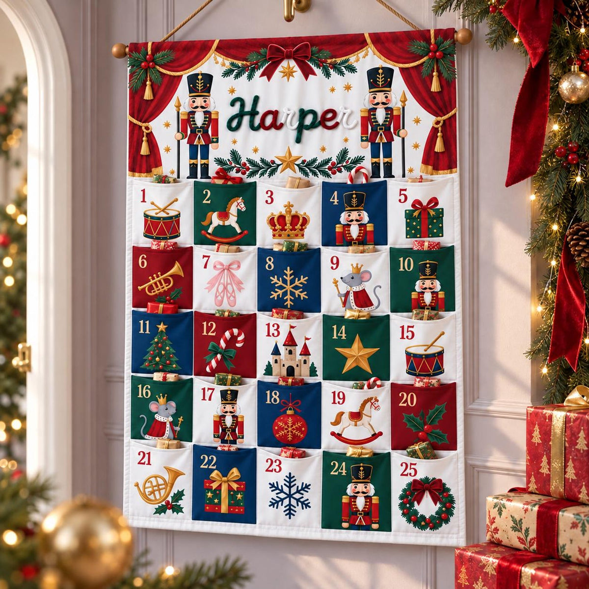 Personalized Reindeer Advent Calendar, Christmas Countdown Calendar with 25 Pockets, Custom Name Fabric Wall Hanging, Holiday Gifts for Kids d0fd6c6b-43ce-42e3-a34e-d0b644518126-il_1588xN.8565140182_d8mw.jpg