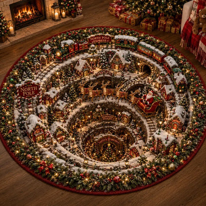 3D Christmas Round Rug Optical Illusion Floor Mat Winter Village Gingerbread Vortex Carpet North Pole Holiday Home Decor Xmas Tree Rug d1060640-e232-453d-bf0a-0bf8150fc4a0--dfsd-1-.webp