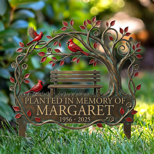 Memorial Stake Cardinal Remembrance Gift - Personalized Garden Metal Sign
