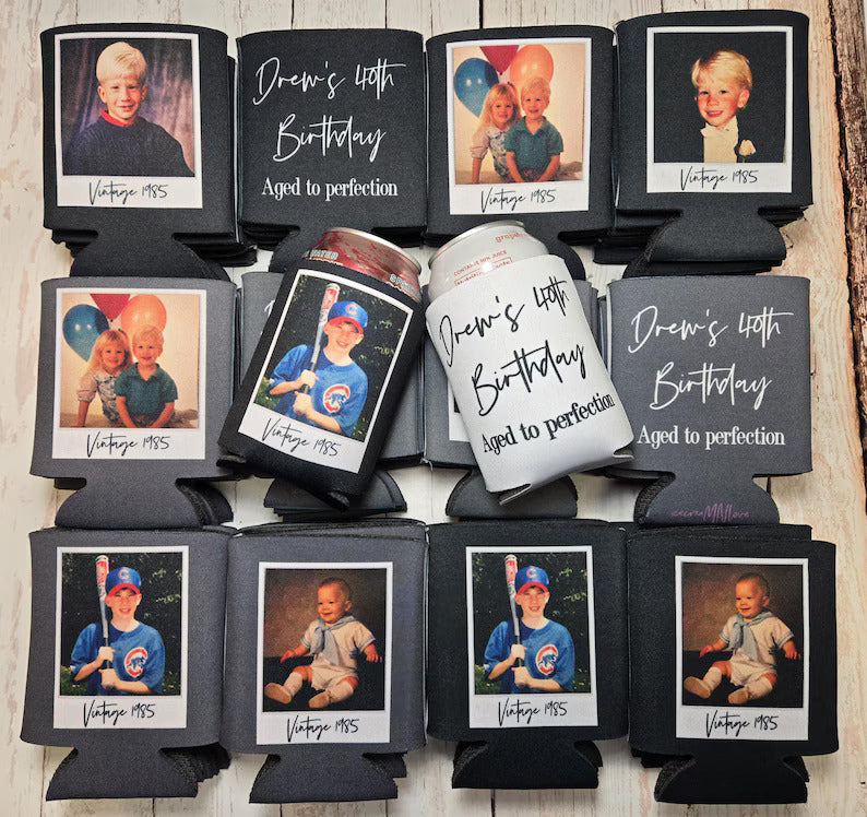 Personalized Birthday Can cooler. Vintage 1986 Photo & Text | Custom Party Favor Beer Sleeve... FRAMEP d11fd59b-b7fe-4f87-b0f6-29f5628059fa-dfgdgddffffffffffgggggg-2-.jpg