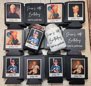 Personalized Birthday Can cooler. Vintage 1986 Photo & Text | Custom Party Favor Beer Sleeve... FRAMEP d11fd59b-b7fe-4f87-b0f6-29f5628059fa-dfgdgddffffffffffgggggg-2-.jpg