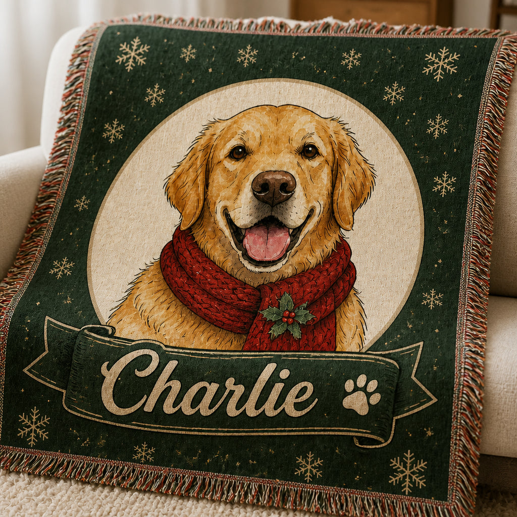 Custom Pet Portrait Holiday Blanket with Name - Personalized Blanket d12cda9e-10f7-42a5-8988-c990ef3749aa.jpg