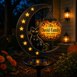 Black Cat Crescent Solar Sign – Personalized Family Name & Year - Personalized Cut Metal Sign Led Solar d1494599-35fc-4af0-9c9a-edc37fb26d86.jpg