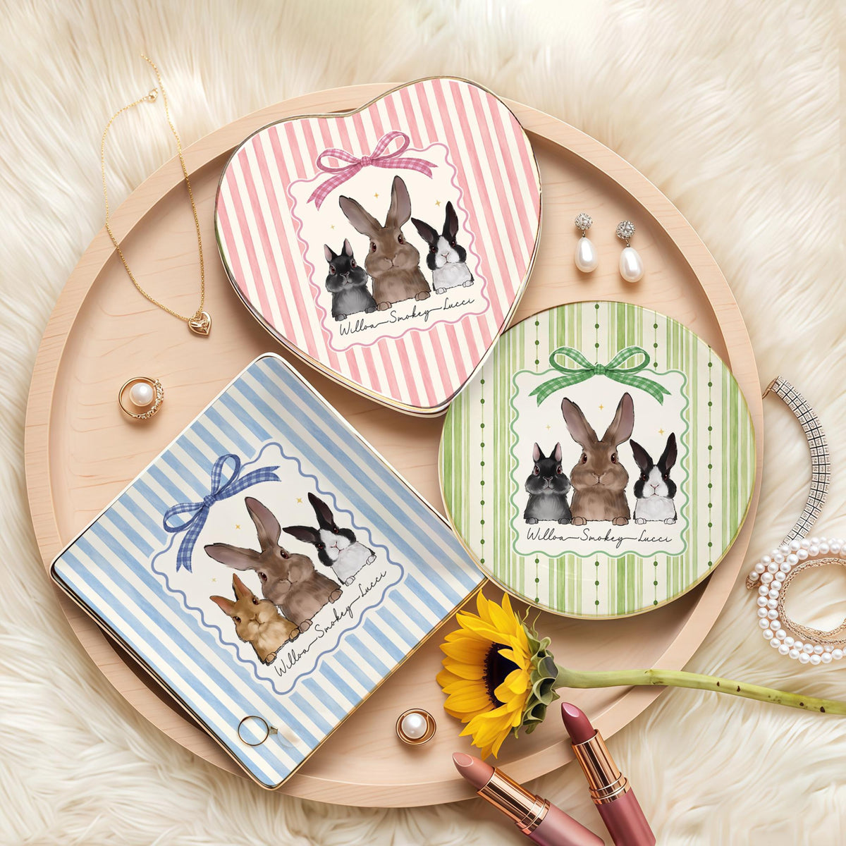 Personalized Rabbit Jewelry Tray, Custom Bunny Memorial Gift, Rabbit Trinket Dish, Pet Loss Gift, Bunny Lover Gift, Bunny Mom Gift d1505804-07aa-4917-9465-6e4255d3ad33-7.jpg