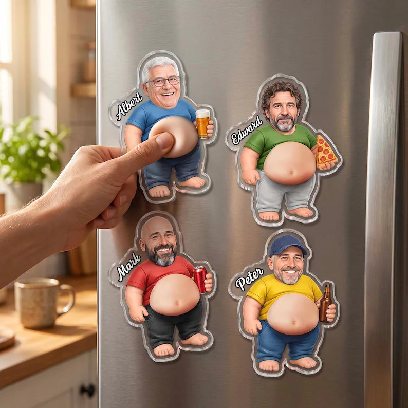 Custom Face Photo Fridge Magnet, Funny Personalized Dad Gift, Acrylic Squeeze Belly Magnet, Husband Grandpa Birthday Christmas Keepsake d1593d3e-46e5-4bcb-88cf-46dde5dd1632-ghbhngf.webp
