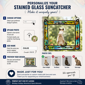 Personalized Cat Stained-Glass Suncatcher with Name - Personalized Rectangle Stained Glass Suncatcher (PW) d16a05d8-6aa4-4b6e-b19a-204e1be8b2e2.jpg