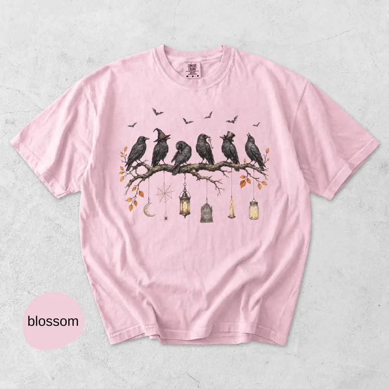 Comfort Colors Black Crow Halloween t-shirt, Cute Spooky Season Fall Tshirt, October Tee Woman, Halloween Bird Top, Halloween Shirt Women d16eb9ab-aee2-4326-9ed9-d32dd3ddea91-fghn-6-.webp