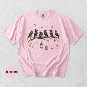 Comfort Colors Black Crow Halloween t-shirt, Cute Spooky Season Fall Tshirt, October Tee Woman, Halloween Bird Top, Halloween Shirt Women d16eb9ab-aee2-4326-9ed9-d32dd3ddea91-fghn-6-.webp