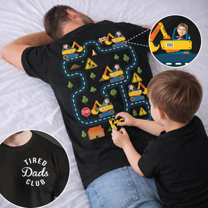 Tired Dads Club Construction Car Track Massage Funny Father Day Gifts For Dad - Personalized Shirt