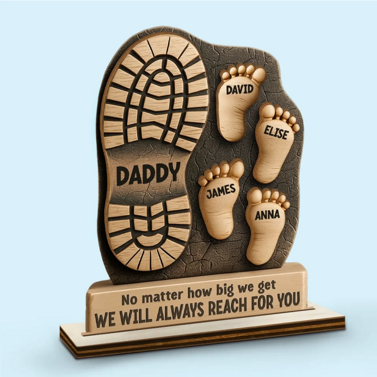 Your Footsteps Led Our Way - Family Personalized Custom Shaped Wooden Plaque With Flat Stand
