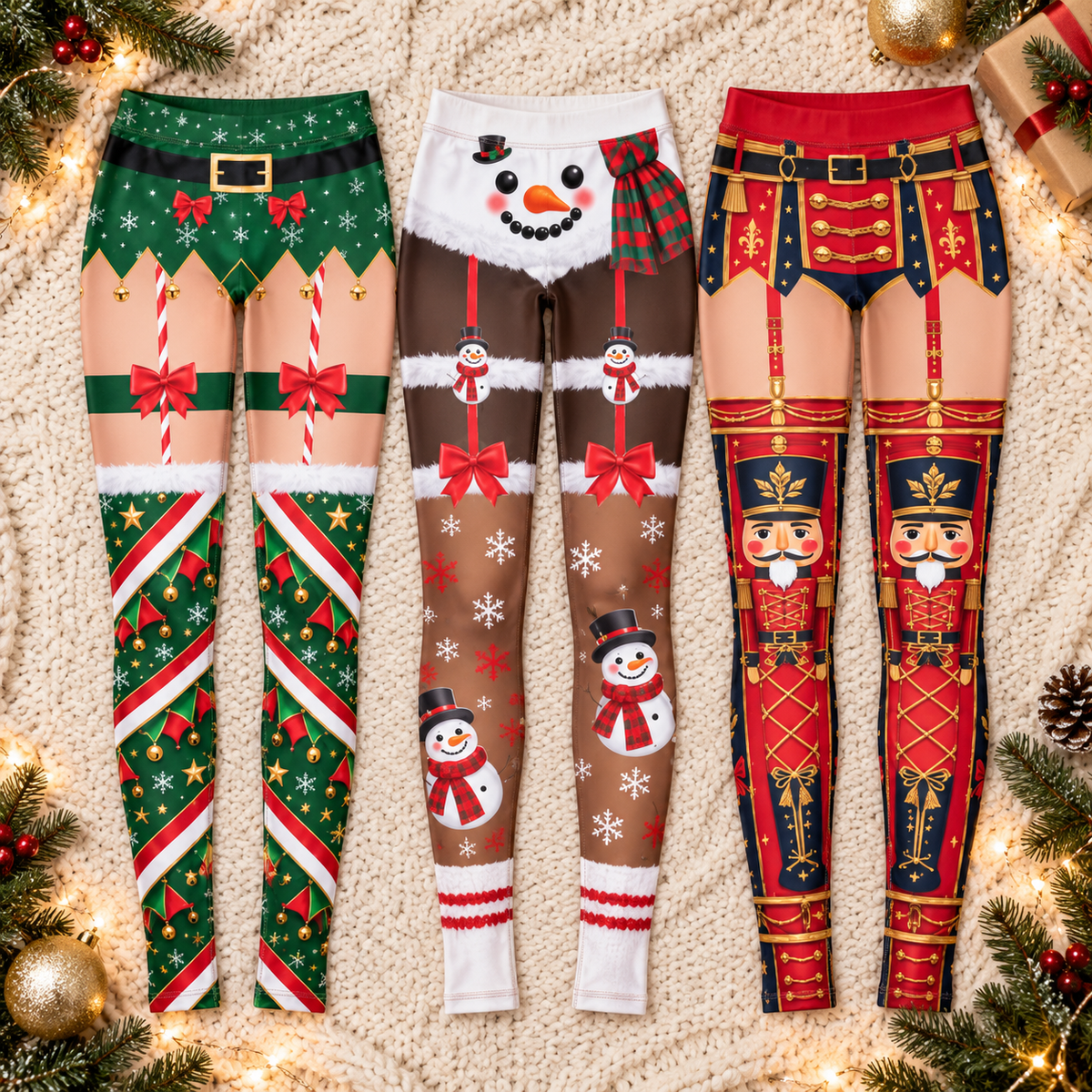 Custom Cute Xmas Characters Leggings, Funny Santa Nice List Pants, Gag Gift, Santa Elf Christmas Lights Leggings, Novelty Holiday Bottoms d1ab7182-a46d-4464-bf0f-cffc259074f0-banner-2.png