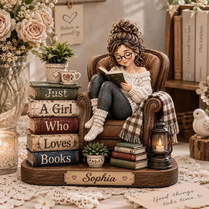 Book Lover Figurine, Reading Girl Statue, Custom Name Decor, Cute Reader Desk Art, Student Present, Daughter GIFT 2026, Coworker Item d1af4f7d-13de-4d1b-9964-9e33a620adba-gfh-12-.webp