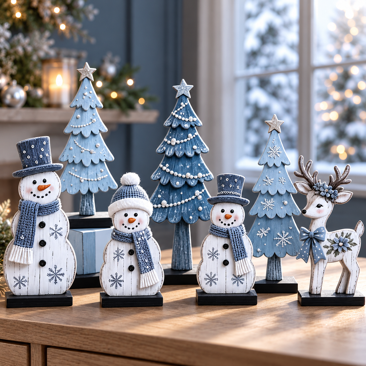 Rustic Wooden Christmas Tiered Tray Decor, Xmas Tree & Reindeer Signs, Winter Holiday Decorations for Mantel & Shelf d1afe79c-b165-4764-adca-a564cf5c9a6a-Snowy-Blue-Holiday-Tabletop-Collection-2.png
